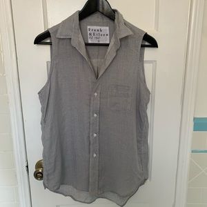 Frank & Eileen Linen Sleeveless Button-Up Blouse